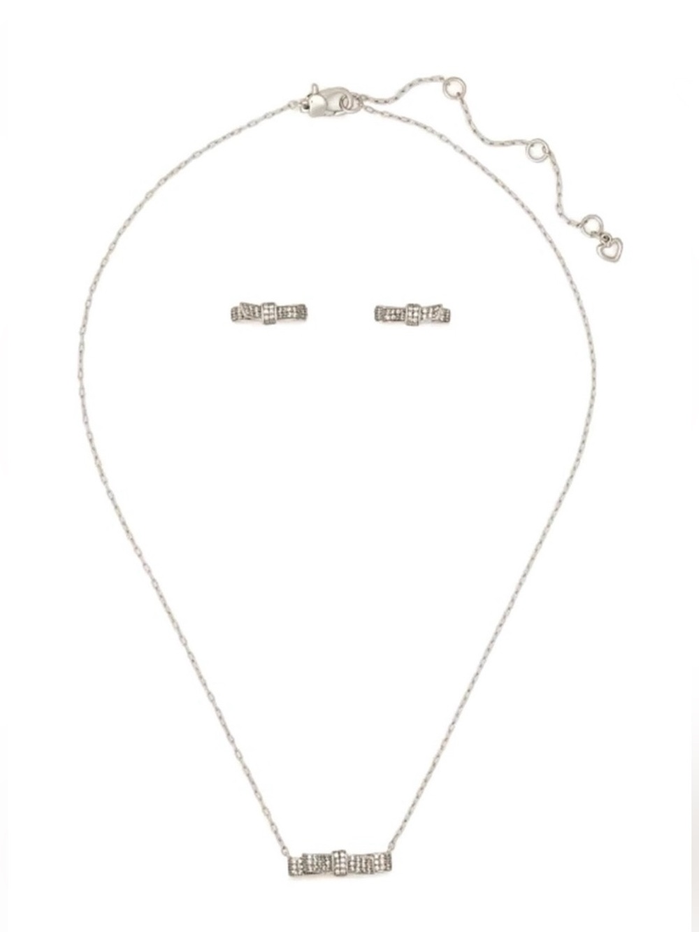 KATE SPADE Women’s ribbon pave stud earrings and necklace boxed set🔥🔥